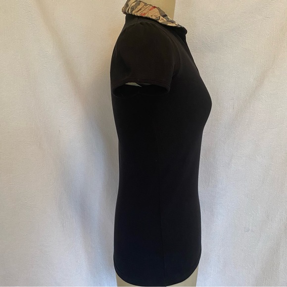 Burberry S cotton piqué gathered cap sleeve tshirt. - Picture 6 of 12